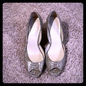 Calvin Klein “Gabbie” peep toe wedge